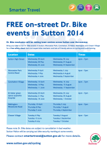 Dr Bike events in Sutton during Summer 2014 poster