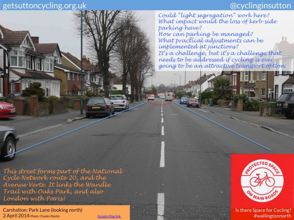 A photo of Park Lane. The question is posed: Could "light segregation" work here?