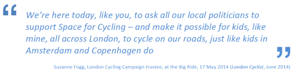 A quote from Suzanne Fogg, LCC trustee, at the Big Ride