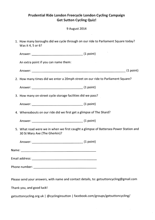 Our feeder ride quiz! 