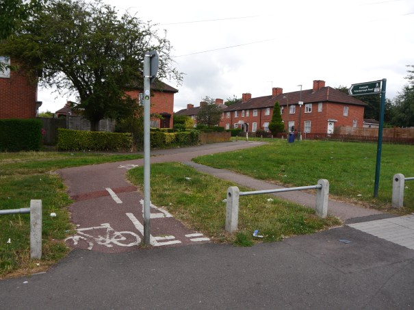 Peterborough Road from Bishopsford Road (Photo Charles Martin, 2 August 2014) 