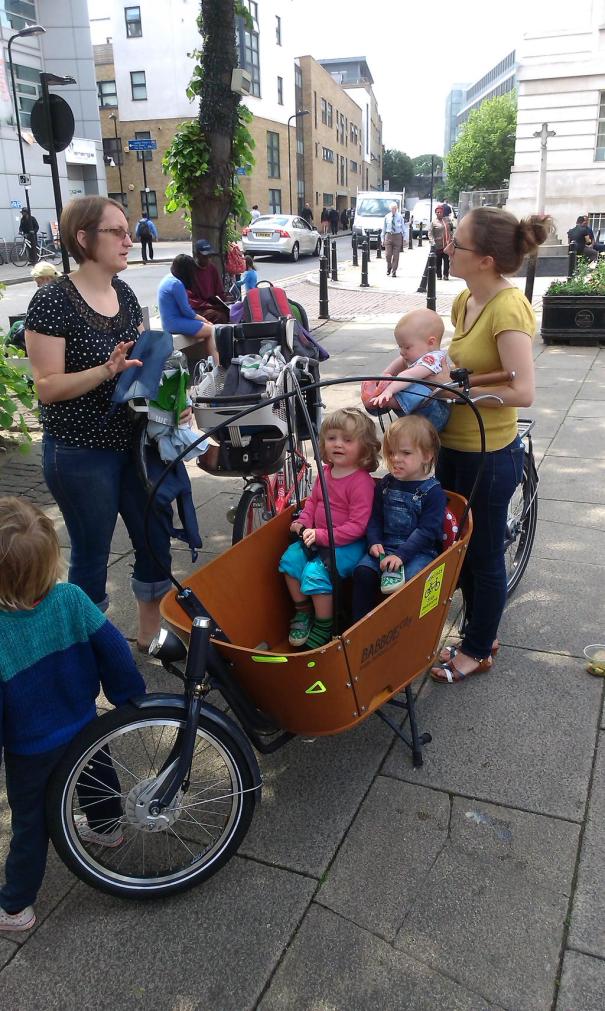 Lunchtime, outside the Hackney Picturehouse (courtesy of @bikesandbabies)