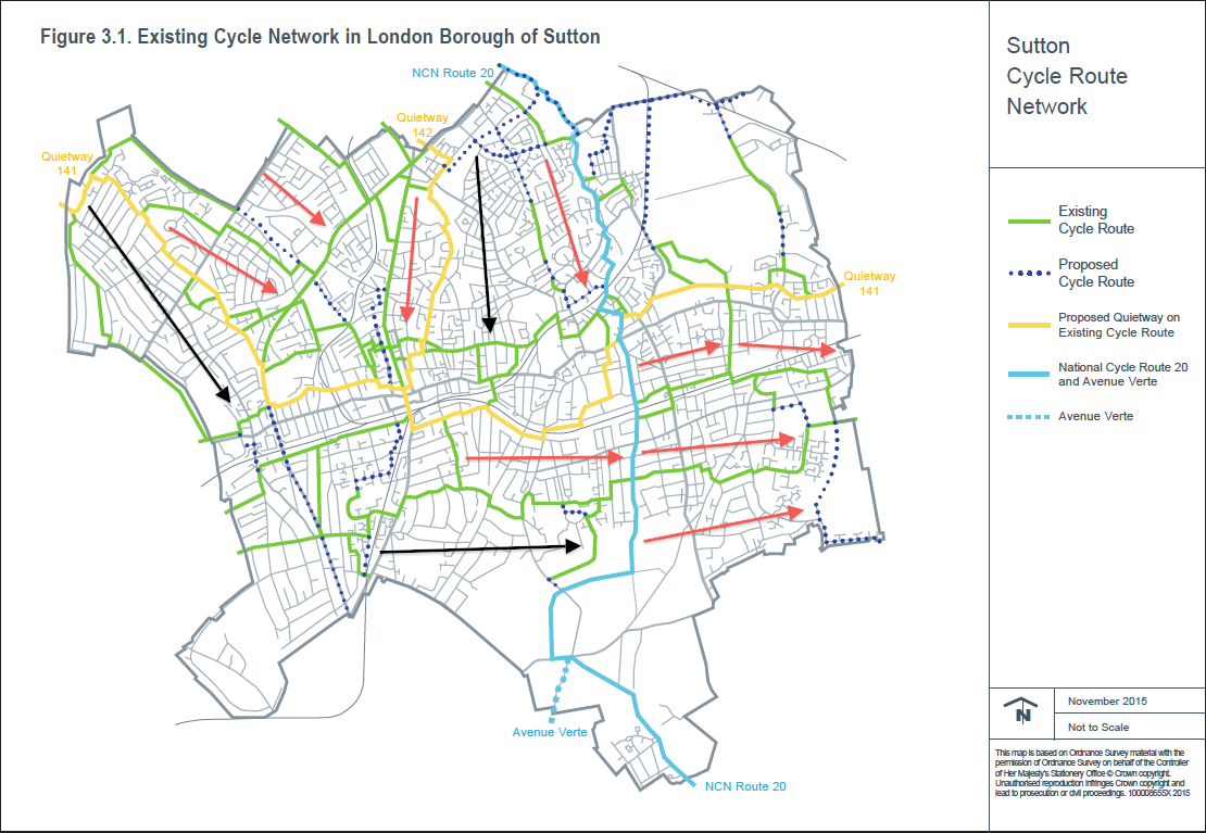 Sutton Loop Line Route Map A cycling grid to make Sutton proud? | Get Sutton Cycling