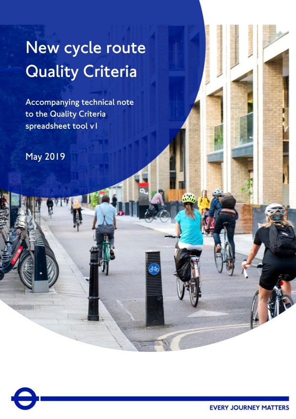NewCycleRouteQualityCriteria_TechnicalNote_TfL_May2019_Page001_Cover