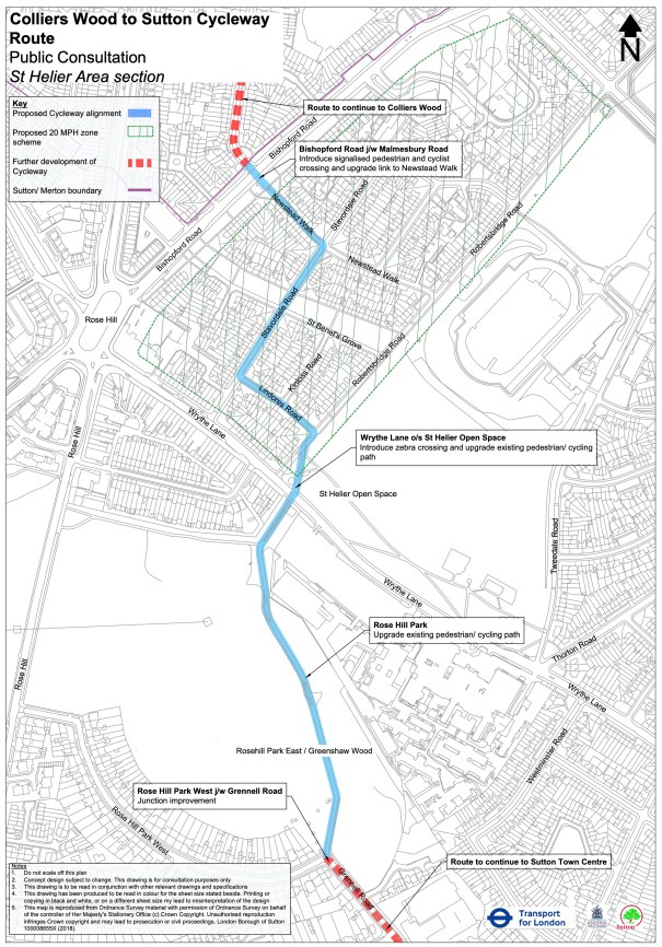 SuttonToColliersWoodCycleway_StHelierArea_01_Route