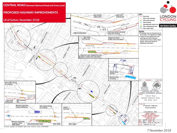 SuttonCycleForumFebruary2019_CentralRoad_WorcesterPark_HighwayImprovements_Plan
