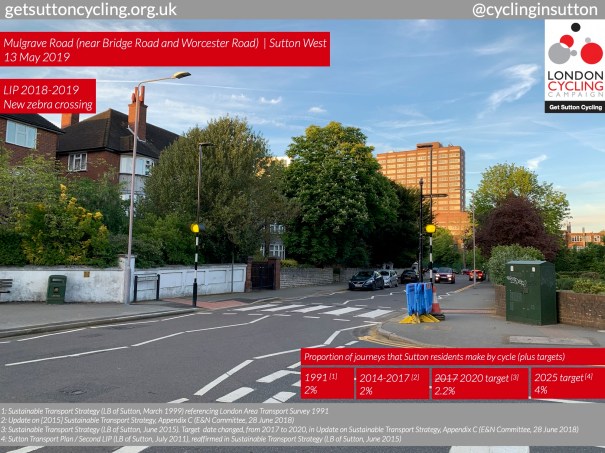 SuttonCycleForumJune2019_MulgraveRoad_NewZebraCrossing